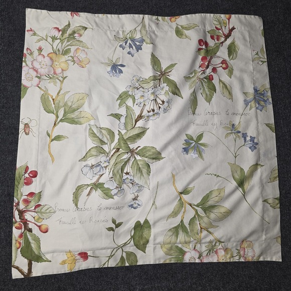 Pottery Barn Other - Pottery Barn Floral Bed Pillow Case %100 Organic Cotton Euro Style 30 x 30 in